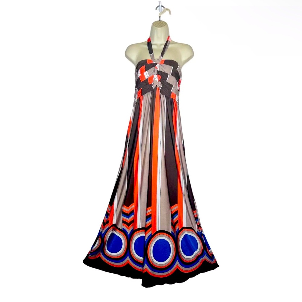 BNWT Forever Woman multicolor Striped Maxi Halter/Strapless Dress sz 2x